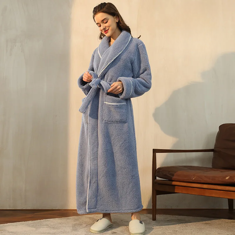LumaWool Herrebadekåbe i tyk flannel til daglig varme