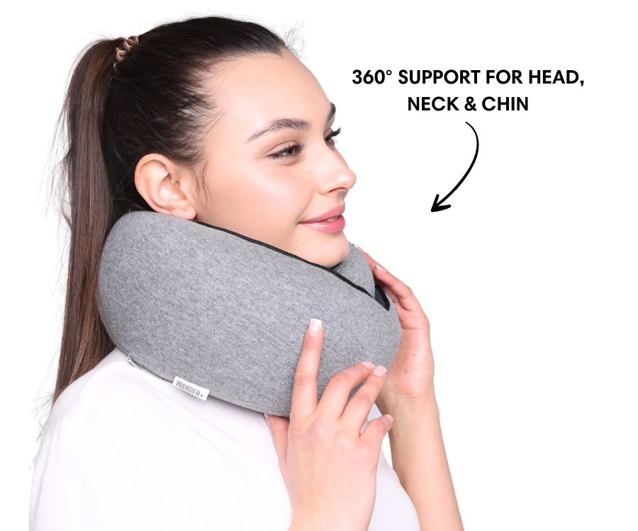 Memory Foam Travel Neck Pillow for Long Flights, Road Trips and Everyday Commutes