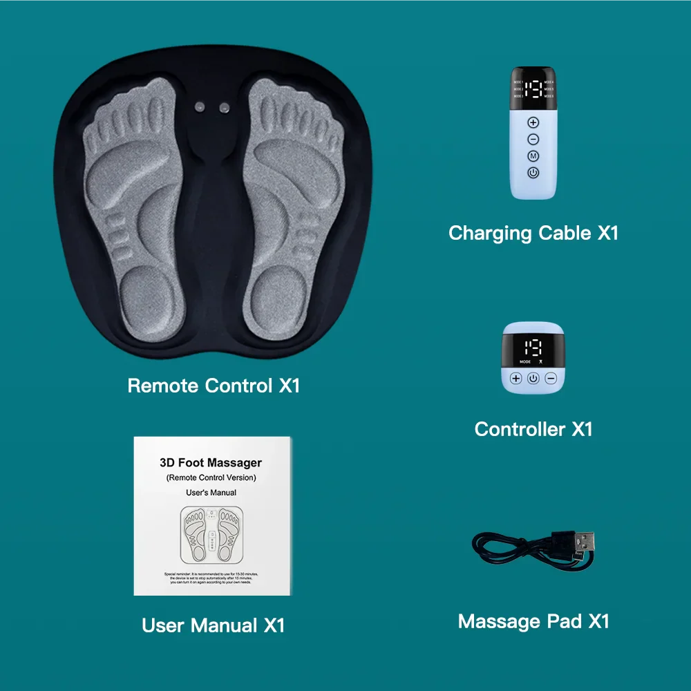 Plug-In EMS Foot Pad for Daily Leg Fatigue, Swollen Feet and Poor Circulation Relief