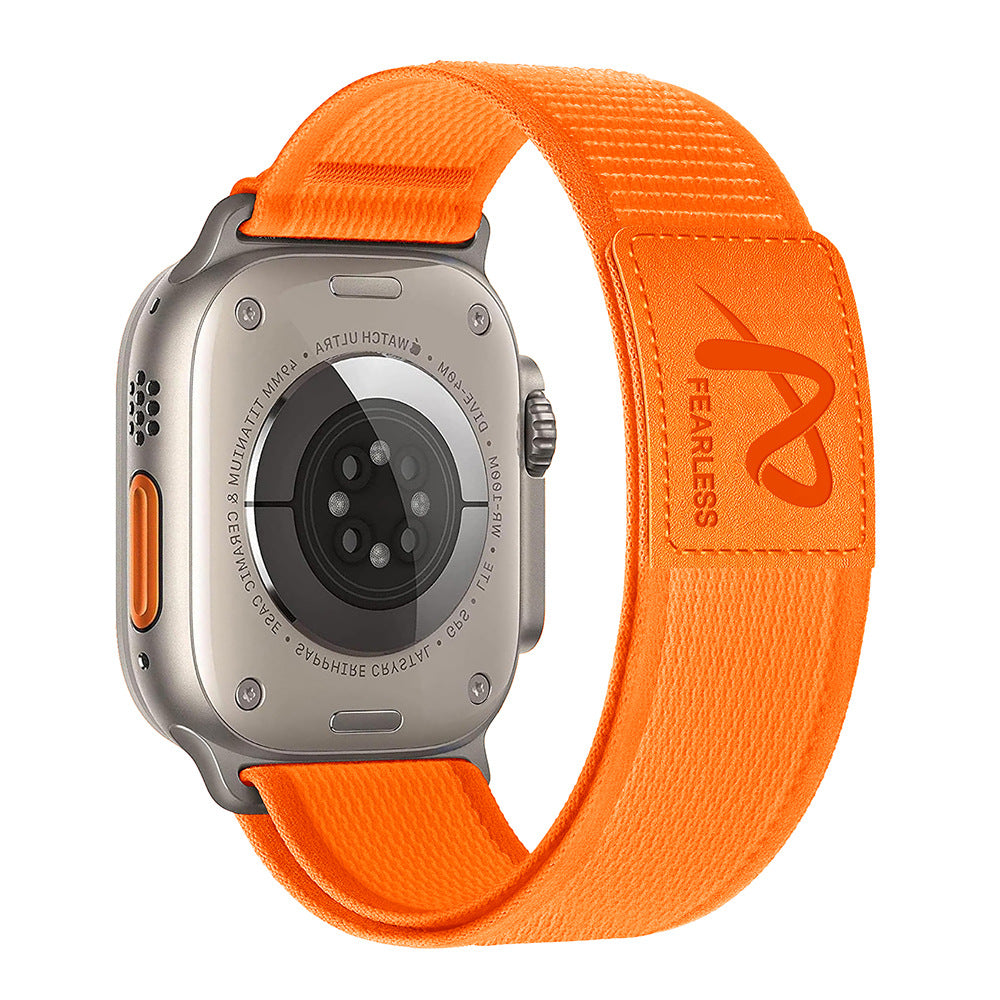 Rivaro Trail Loop nylonrem med läderetikett för Apple Watch