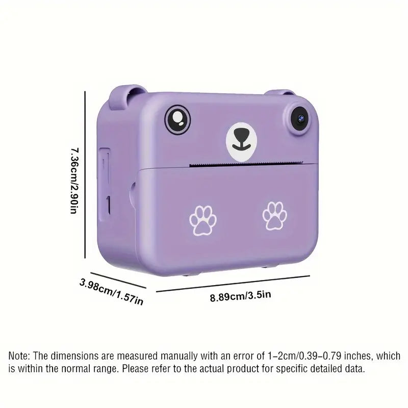 SnapKid Instant Print Camera for Kids – 1080P HD Photo & Video with Printing Paper & USB Charger