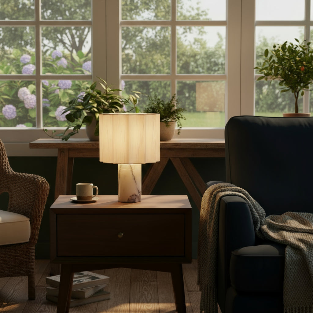 Modern márvány asztali lámpa elegáns díszvilágításhoz