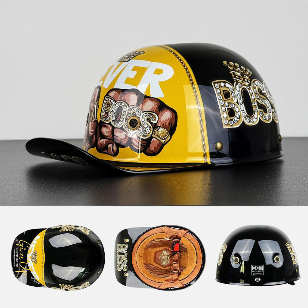 Moto baseballpetstijl helm met DOT- en ECE-certificering