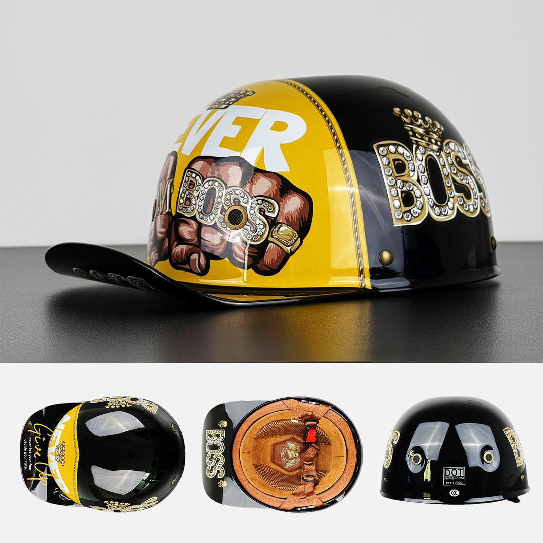 Moto baseballpetstijl helm met DOT- en ECE-certificering