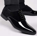 AureaStride Men's Patent Leather Dress Shoes for Weddings