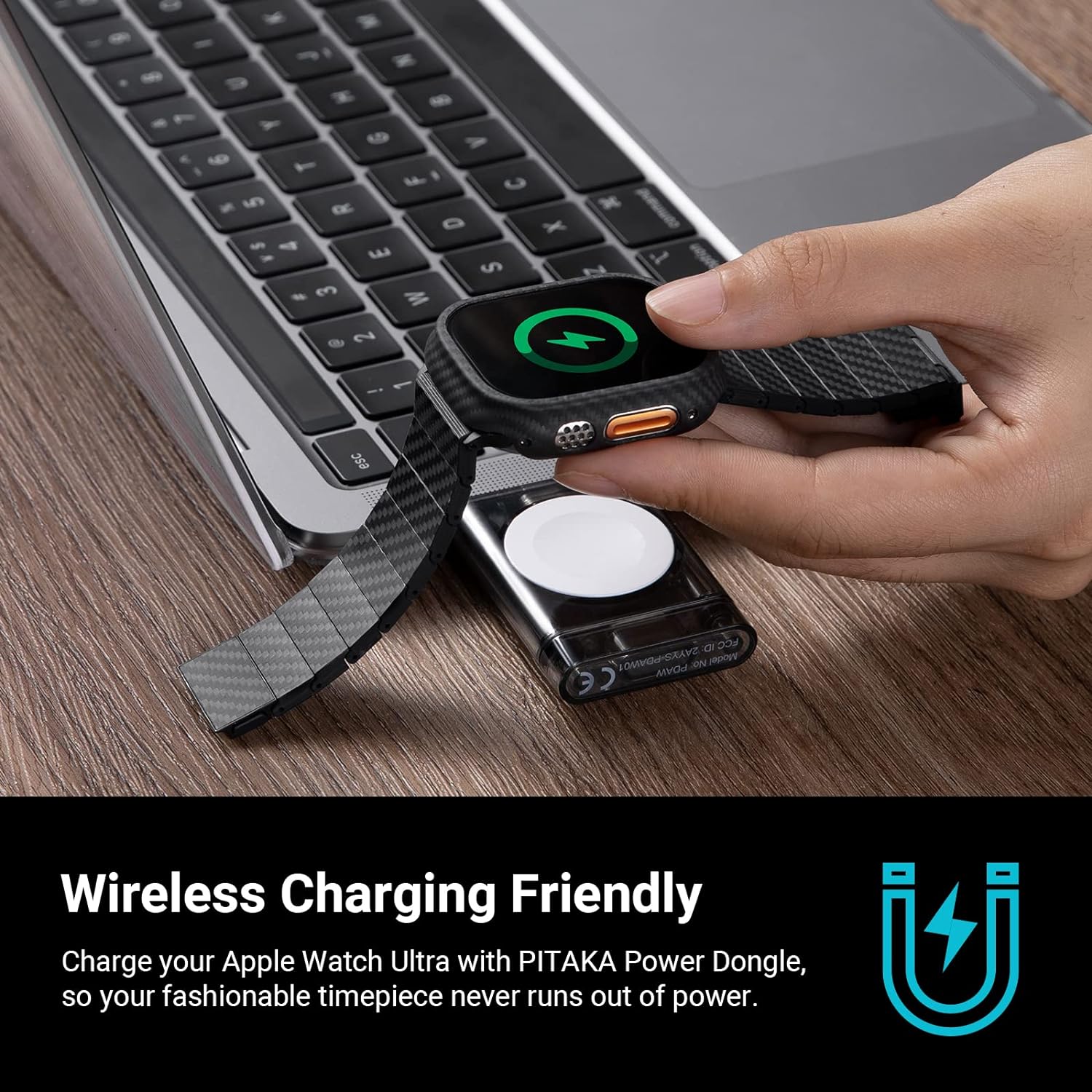 Kirrea Carbon Fiber Smartwatch-band met slanke aramidevezel beschermhoes