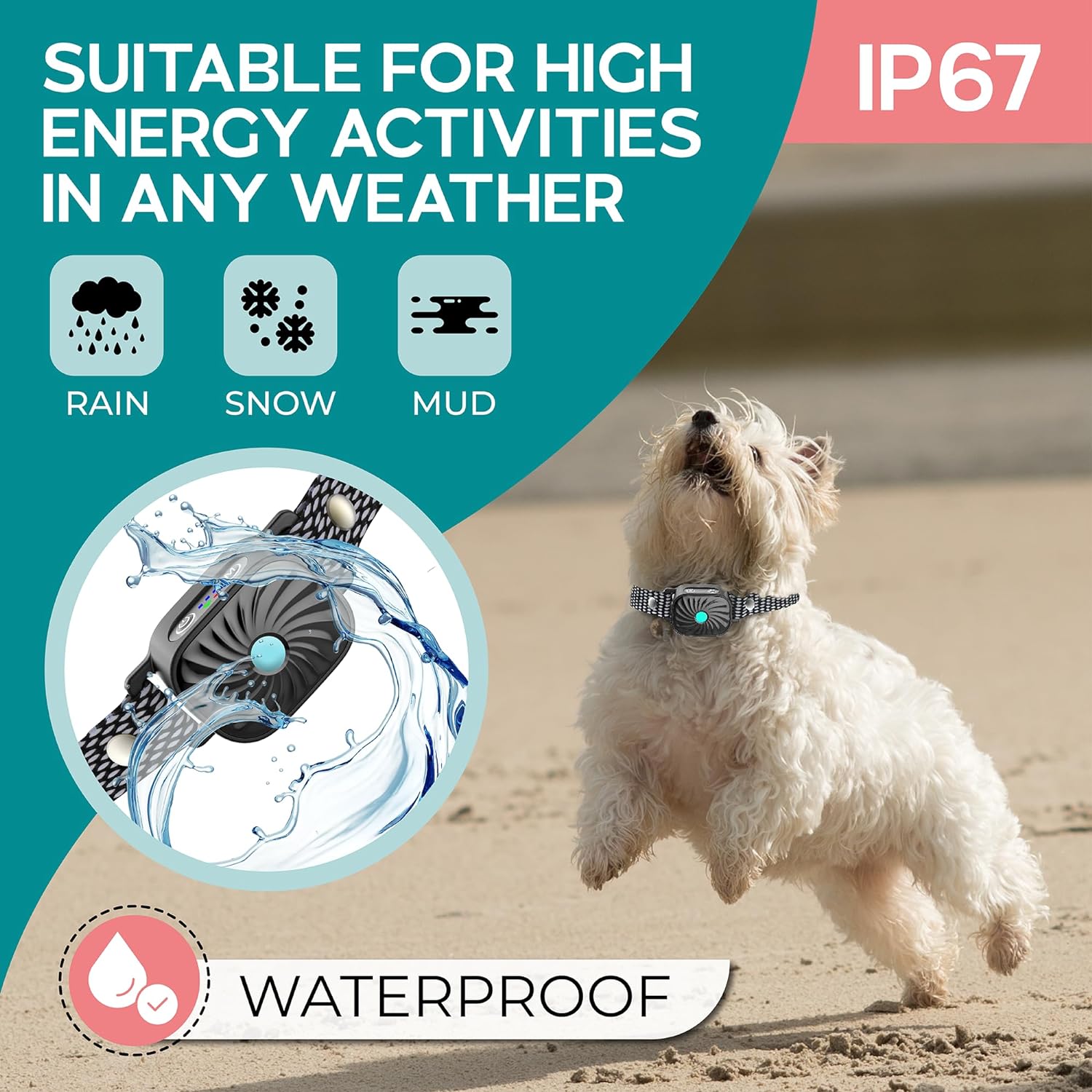 Guler CalmPaw BarkGuard pentru câini mici Descurajator delicat