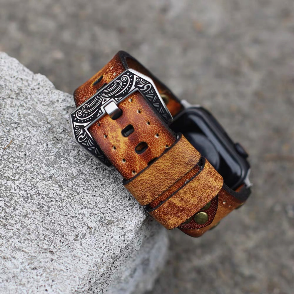 Correa de cuero tradicional para Apple Watch de Bramble Rivet