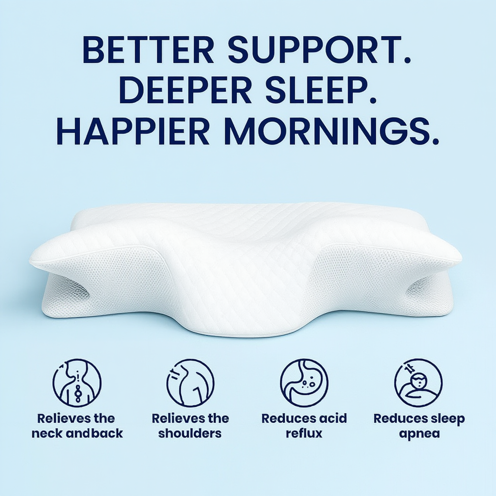 Orthopedic Contour Pillow With Memory Foam For Neck Support