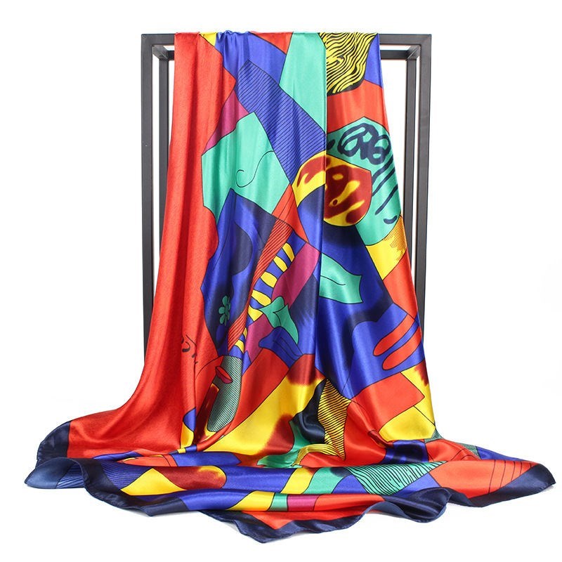 Large square scarf Simulation silk scarf All-match scarf Scarf