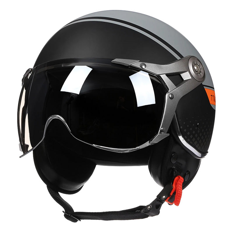 קסדת מירוץ וינטג' ליראז'ט עם מגן מגן בועתי