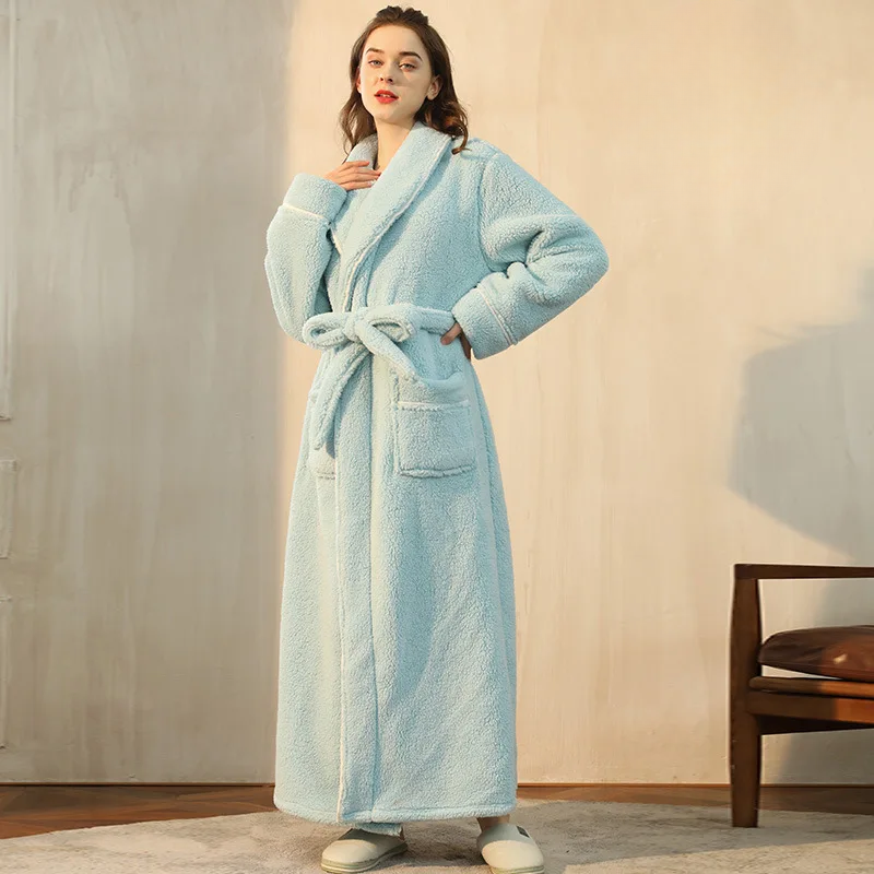 LumaWool Herrebadekåbe i tyk flannel til daglig varme