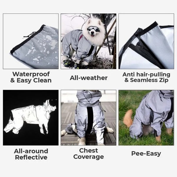 BarkDry vanntett reflekterende hundedekken med ben, UK