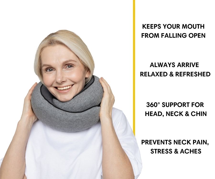 Memory Foam Travel Neck Pillow for Long Flights, Road Trips and Everyday Commutes