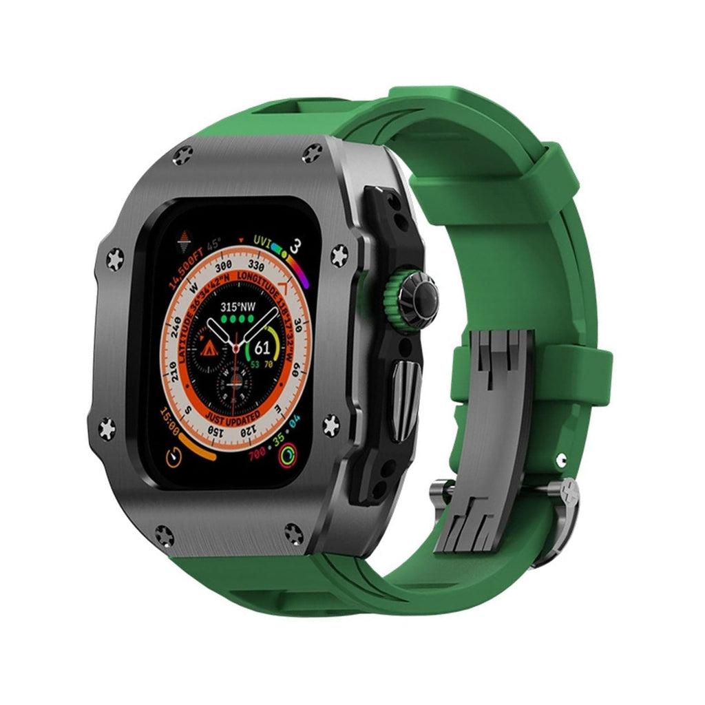 Kirell Arc Series Stainless Steel Case With Fluoro Rubber Band For Apple Watch Ultra