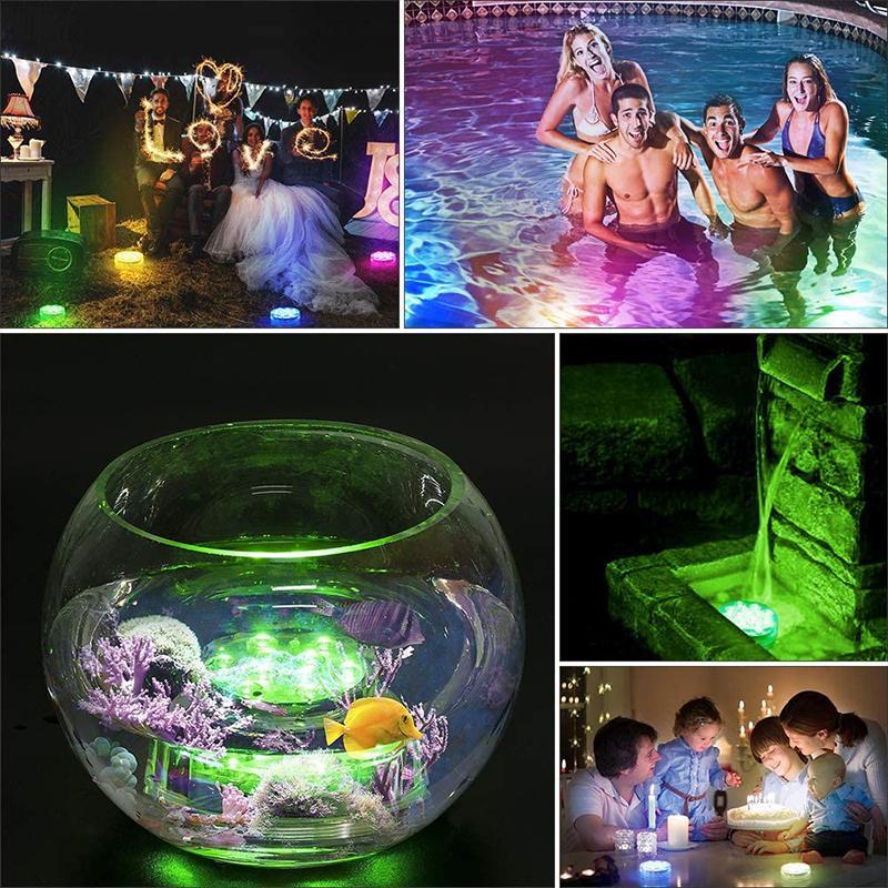 Lumină LED controlată de la distanță pentru piscine, cu ventuză magnetică impermeabilă pentru utilizare în aer liber