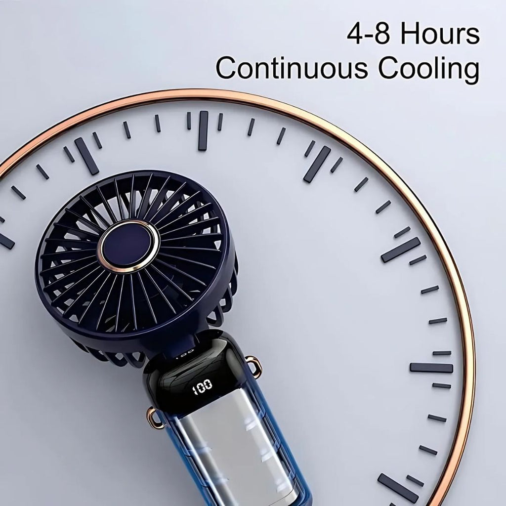 VentoMax Genopladelig Håndholdt Ventilator, Støjsvag 5-trins 90° Drejelig