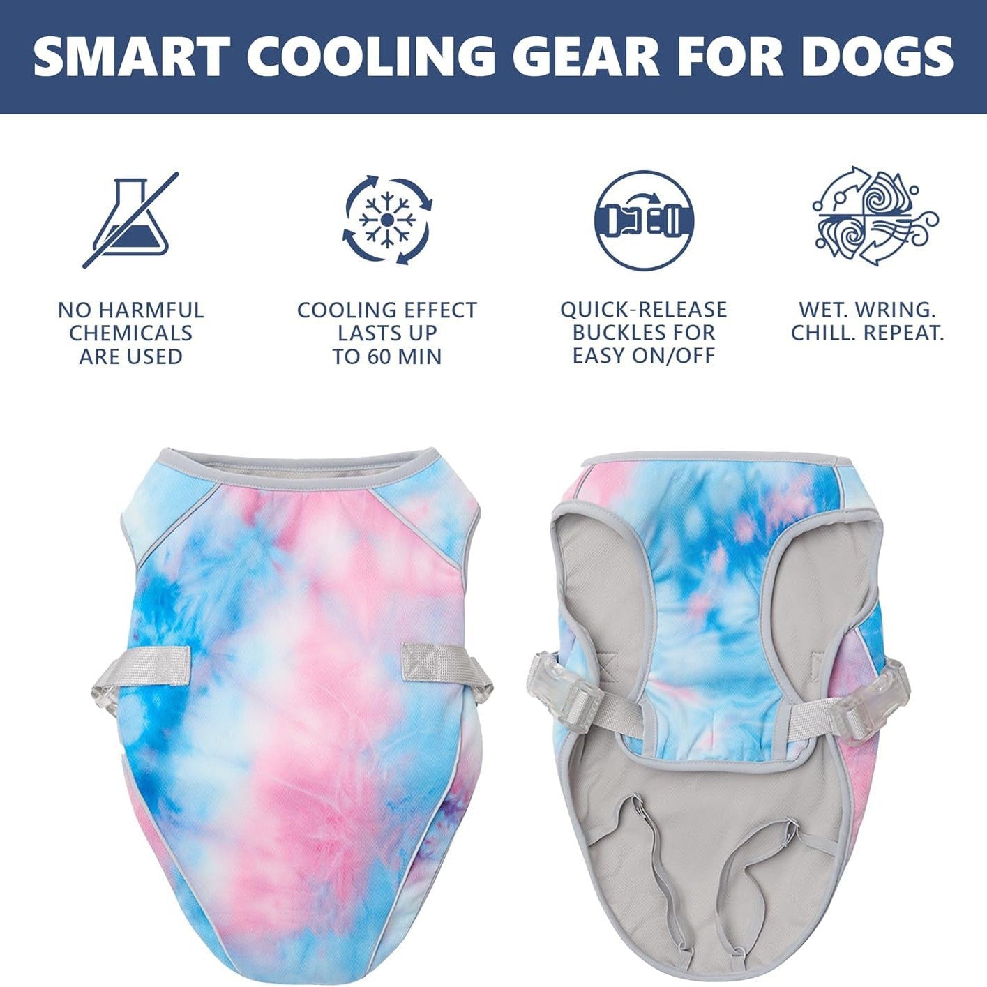 Hundekühlweste mit UV-Schutz, atmungsaktiv und leicht für alle Rassen S-XXL