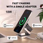 شاحن لاسلكي مغناطيسي صغير قابل للطي لأجهزة iPhone وAirPods
