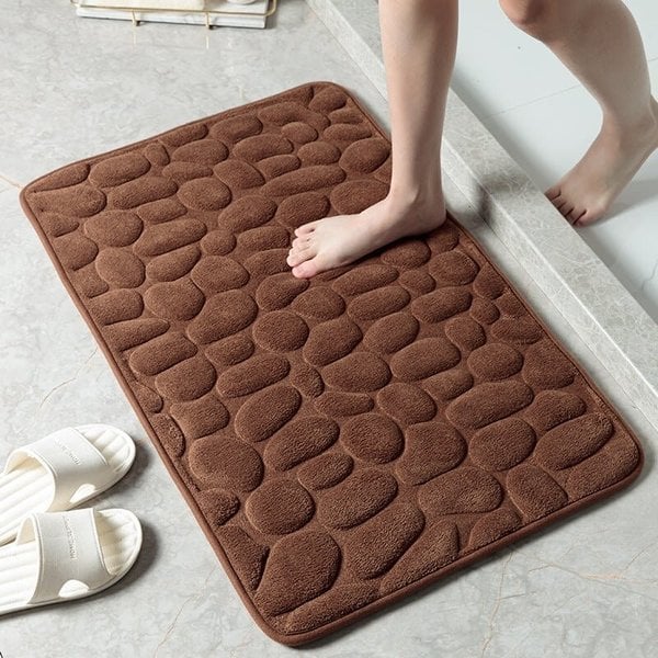Cobblestone Bath Mat With Absorbent Comfort For Families