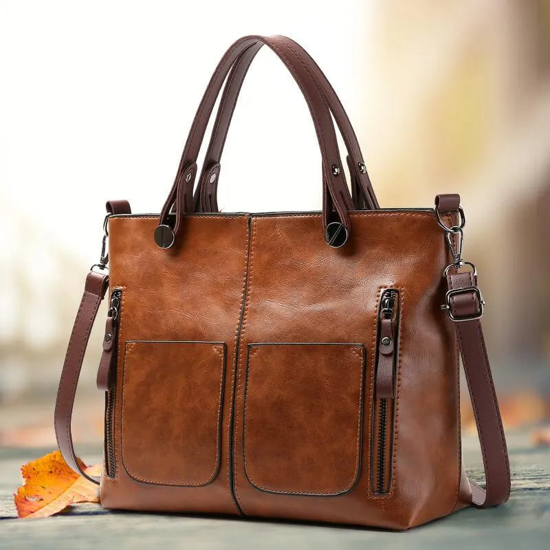 NordVine Handmade Leather Bag With Nordic Vintage Design