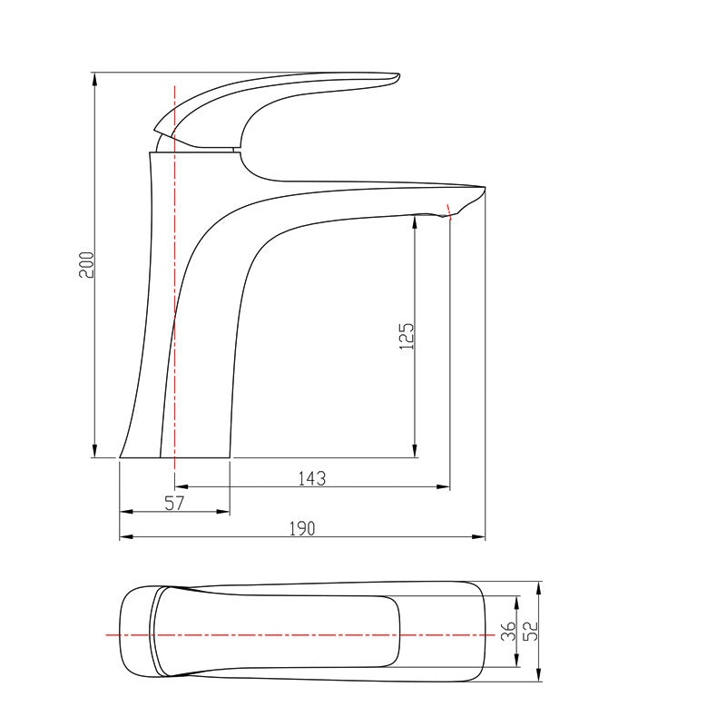 Brass Single-Lever Bathroom Faucet for One-Hole Sinks | Petprovac