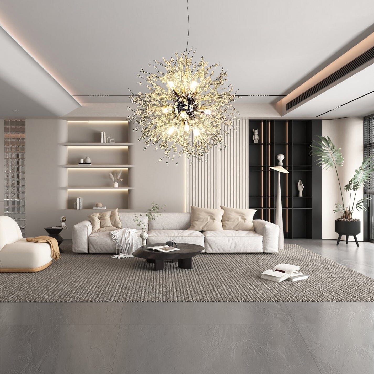 Asterra Modern Crystal Dandelion Pendant Ceiling Light