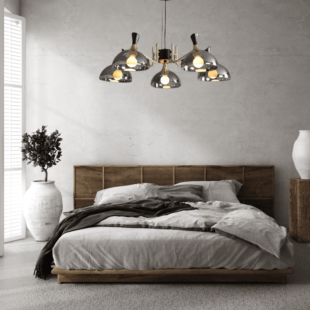 Lucentus | LED-Kronleuchter aus schwarzem Glas