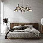 Lucentus | Lampadario a LED in vetro nero