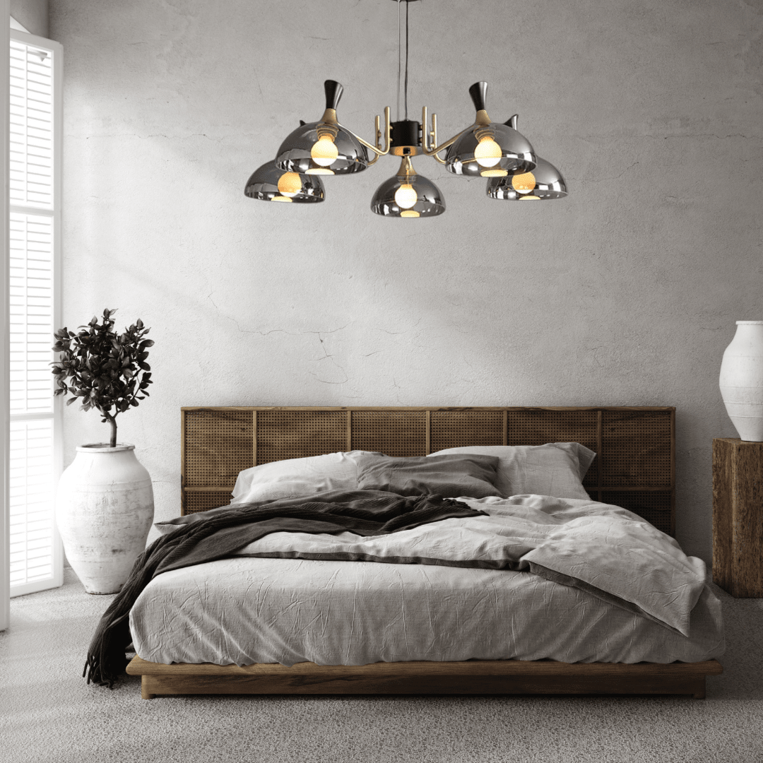 Lucentus | LED-Kronleuchter aus schwarzem Glas