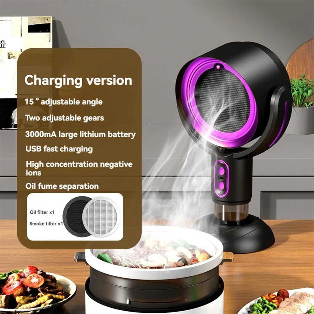 Powerful Portable Smoke Purifier Fan, Rechargeable For Home Use