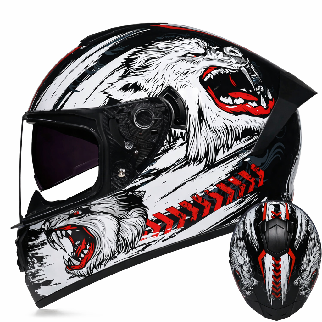 Kask zimowy LVS-701 z pełną osłoną twarzy i podwójnym systemem wizjera