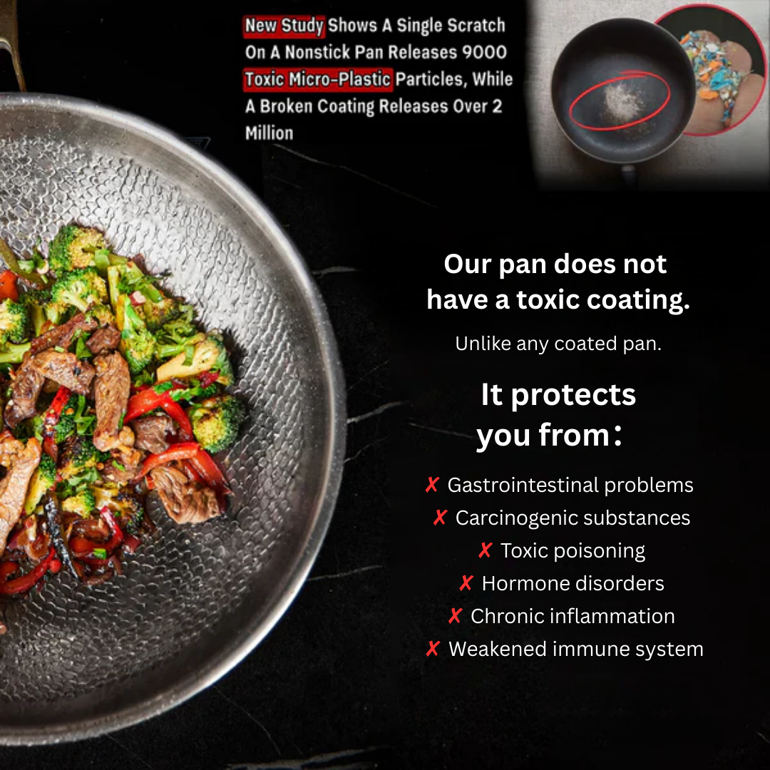 Kuali Menggoreng Nonstick Dalaman Titanium Tulen NovaTi Tiada Salutan Memasak Selamat