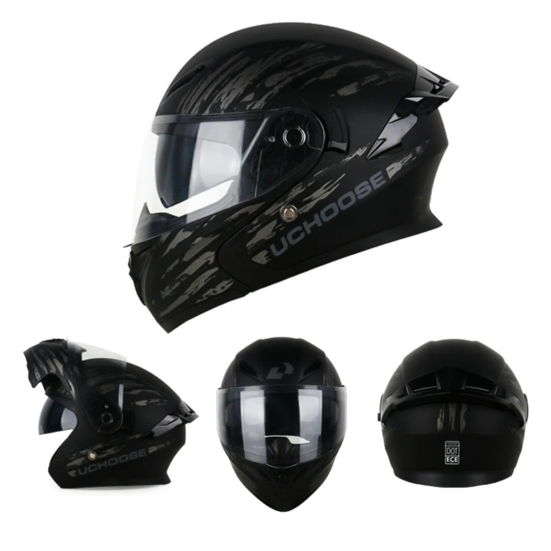 Kask FlipGuard zatwierdzony przez DOT z podwójnymi szkłami dla motocyklistów