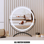 Vanity Mirror With Dimmable LED Light And 360 Degree Rotation, Touch Control