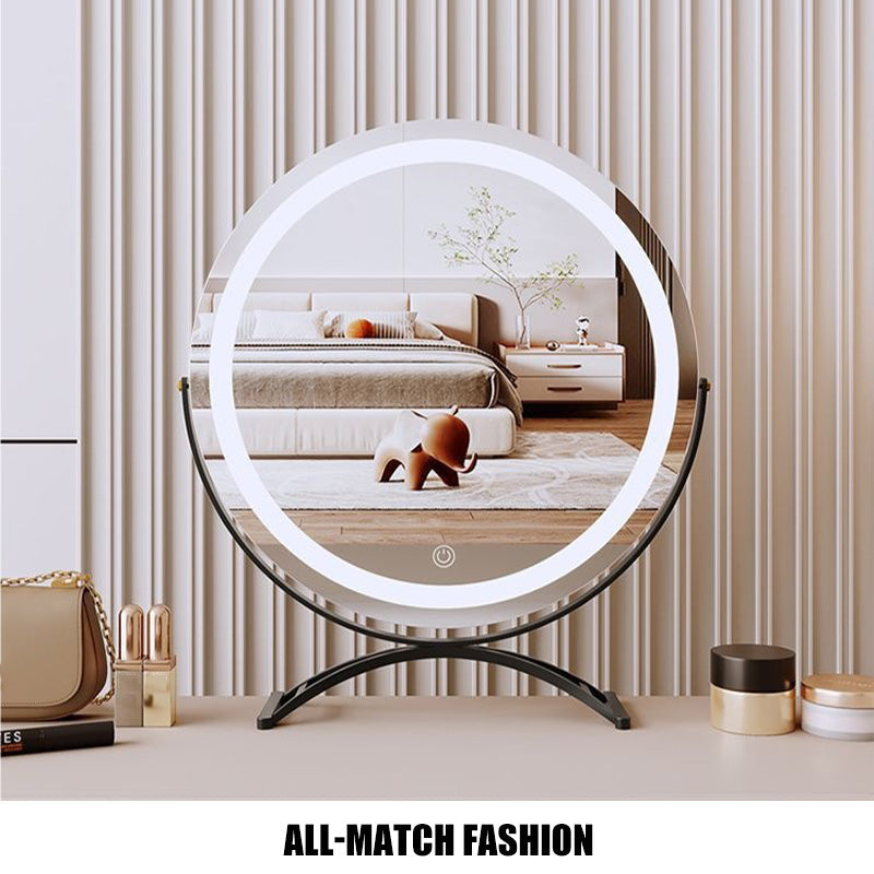 Vanity Mirror With Dimmable LED Light And 360 Degree Rotation, Touch Control