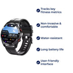 FitTrack | Non-Invasive Fitness Smart Watch - Tracks Physical Activity - Heart Rate - Sleep - Workout - GPS Notifications - Water Resistant