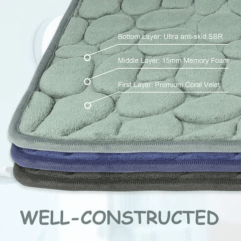 Cobblestone Bath Mat With Absorbent Comfort For Families