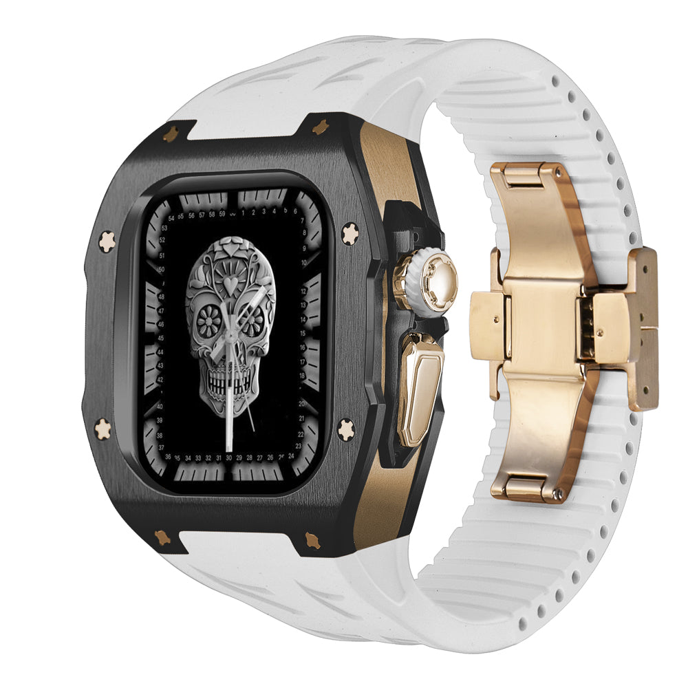 AstraGuard Titanyum Kılıf ve Apple Watch Ultra için Flor Kauçuk Kayış