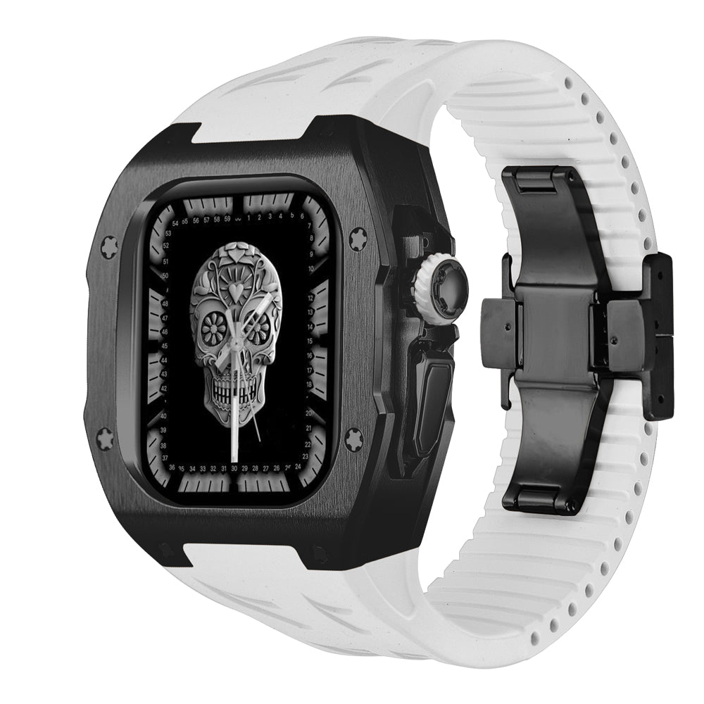 AstraGuard Titanyum Kılıf ve Apple Watch Ultra için Flor Kauçuk Kayış