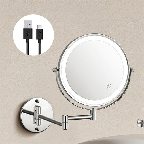Luxa Duvara Monte Edilen Şarjlı Tıraş Aynası LED Aydınlatmalı 1X 10X