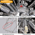 Asterra Modern Crystal Dandelion Pendant Ceiling Light