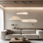 Lampadario a foglia LED in seta premium Lyra con bagliore nordico