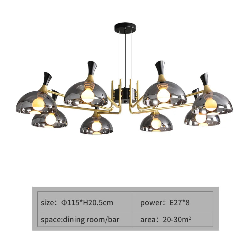 Lucentus | Lampadario a LED in vetro nero