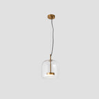 Marisol Retro LED Pendelleuchte Gold Bernstein Glas Schlafzimmer