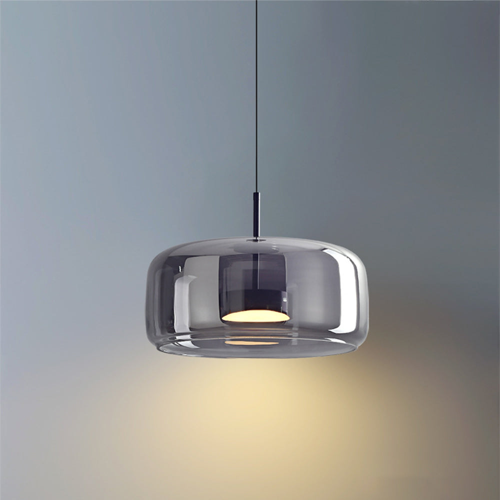 Marisol Retro LED Pendelleuchte Gold Bernstein Glas Schlafzimmer