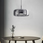 Marisol Retro LED Pendelleuchte Gold Bernstein Glas Schlafzimmer