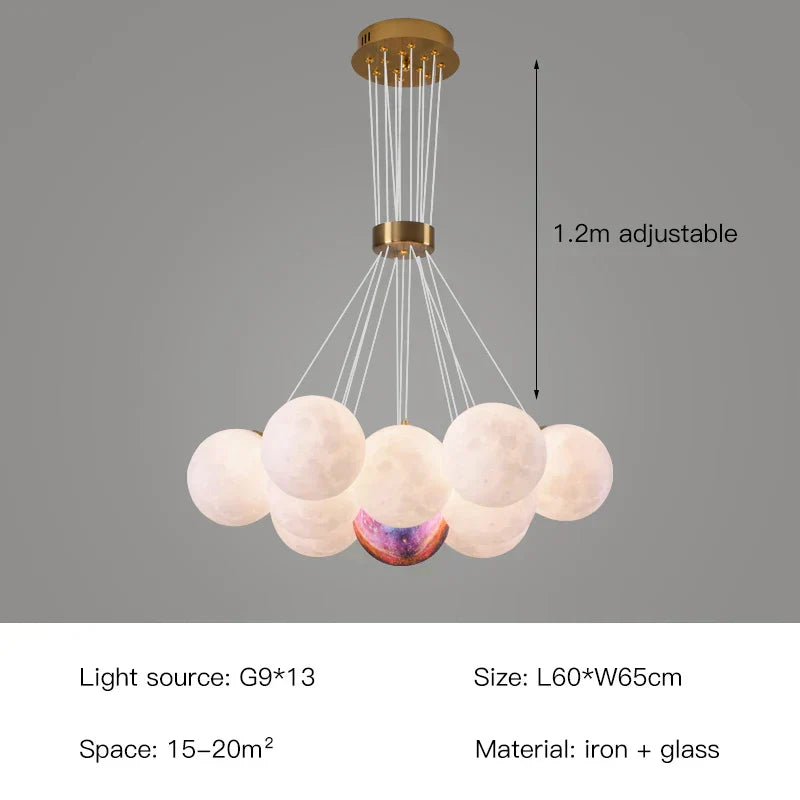 Lunara | Lampadario a Bolle Celestiali