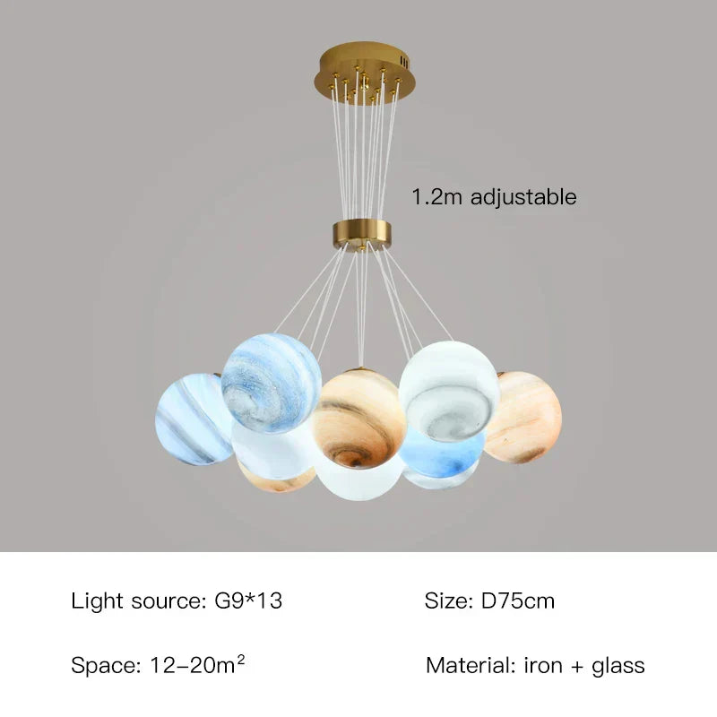 Lunara | Lampadario a Bolle Celestiali