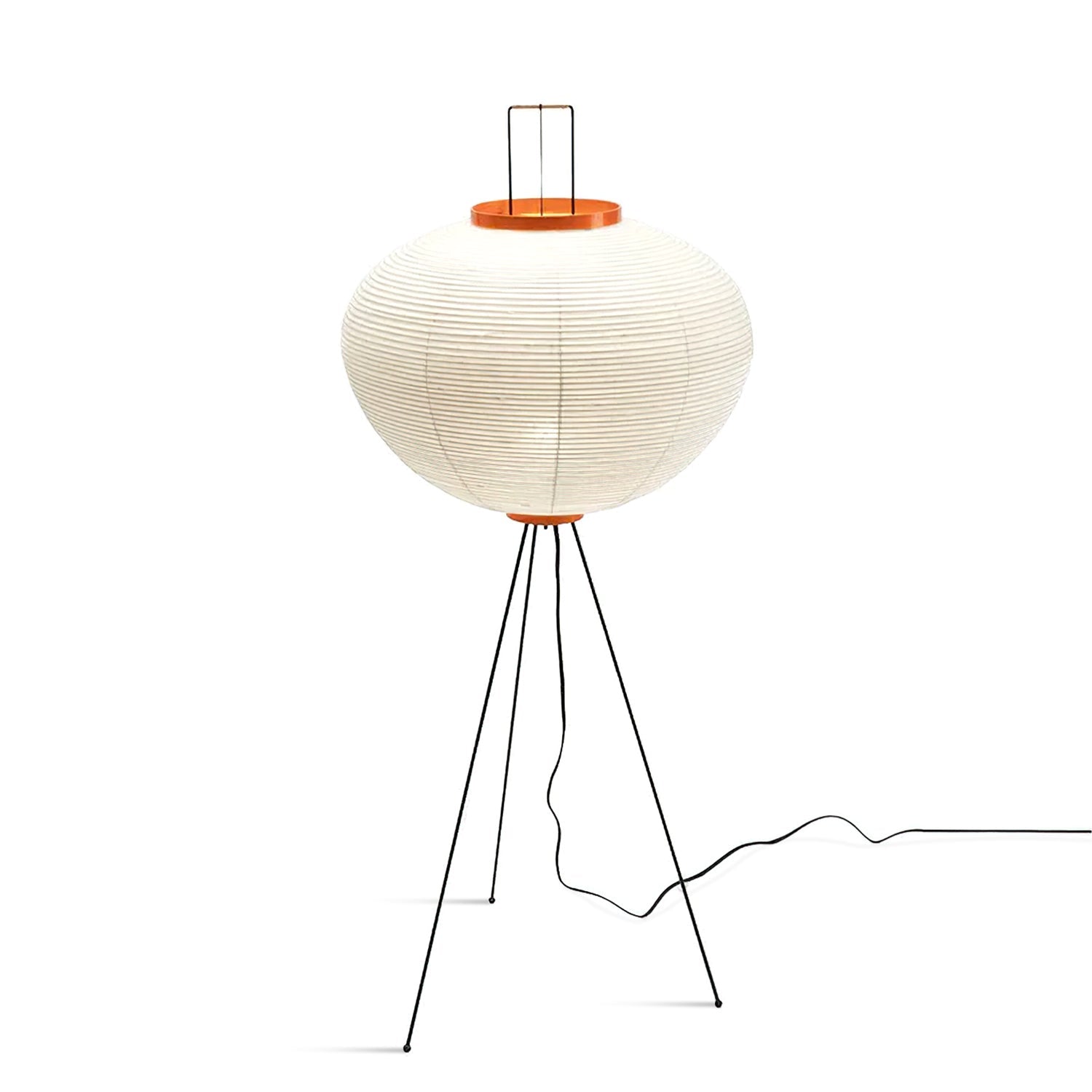 Lampada da terra in carta di riso Kazumi di Petprovac con bagliore ambientale morbido